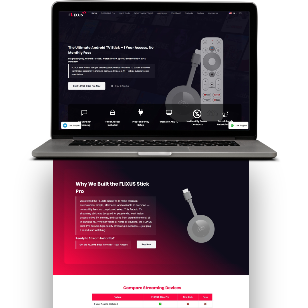 FLIXUS Stick Pro Website