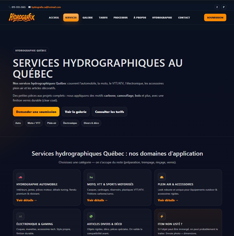 Hydrografix services page