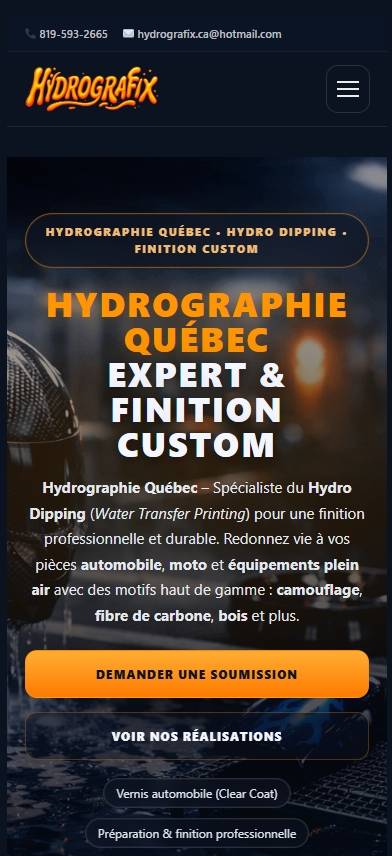 Hydrografix mobile contact flow