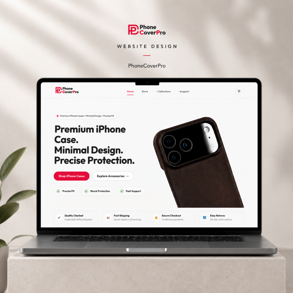premium ecommerce website design, luxury ecommerce store, iphone accessories website